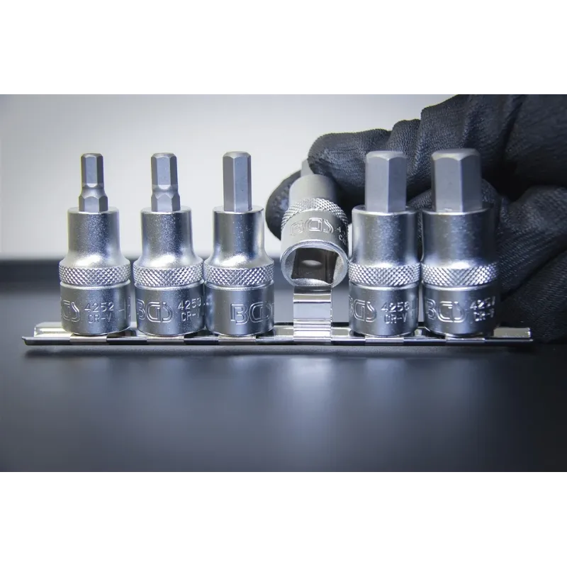Bit Socket Set - 12.5 mm ,1-2, Drive - internal Hexagon 6 - 14 mm - 6 pcs.