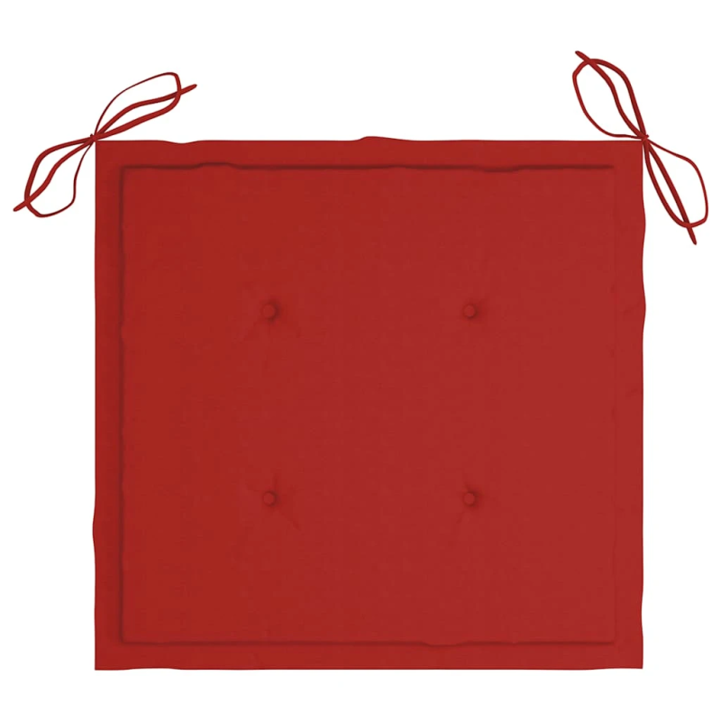 vidaXL dārza krēsli ar matračiem, 4 gab., masīvs tīkkoks