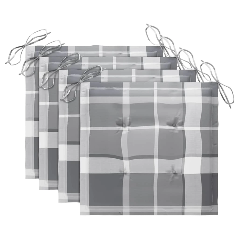 vidaXL dārza krēsli ar matračiem, 4 gab., masīvs tīkkoks