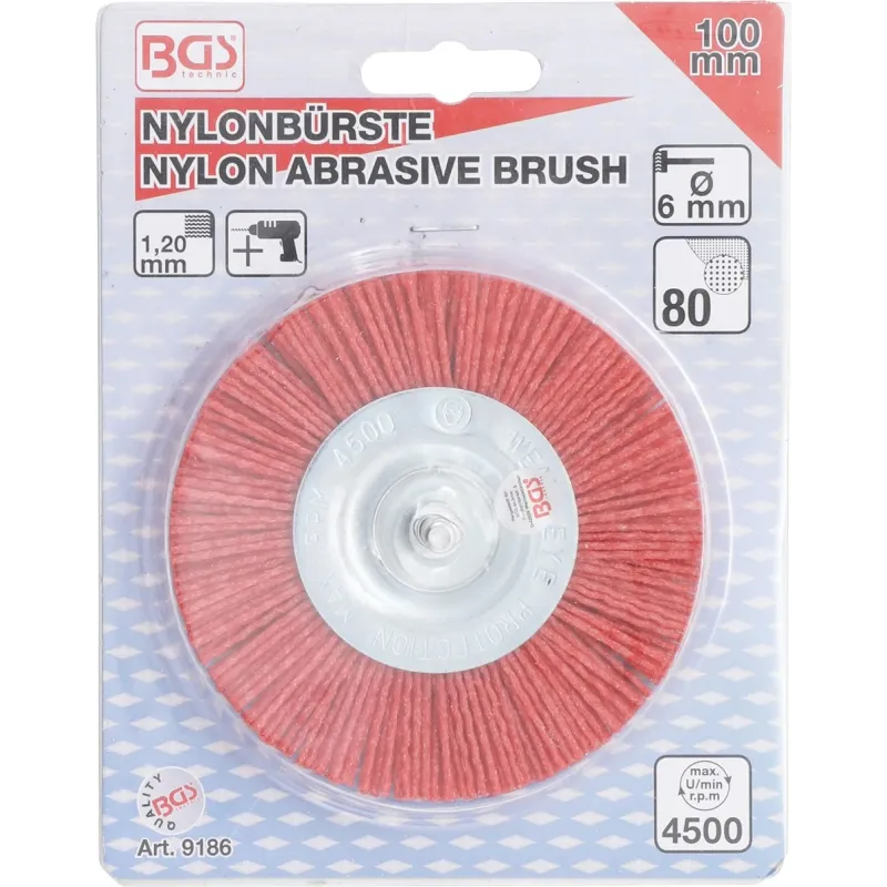 Nylon Brush - 100 mm - 6 mm Shaft