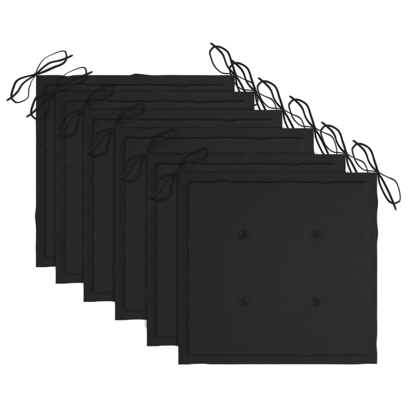 vidaXL dārza krēsli ar matračiem, 6 gab., masīvs tīkkoks