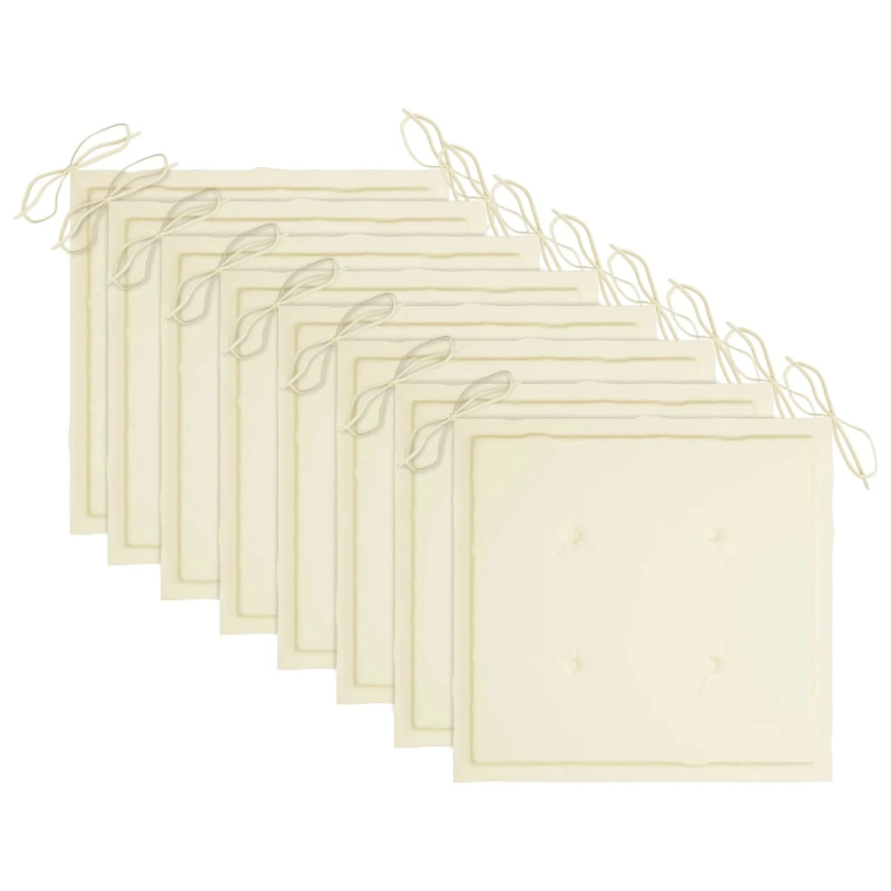 vidaXL dārza krēsli ar matračiem, 8 gab., masīvs tīkkoks