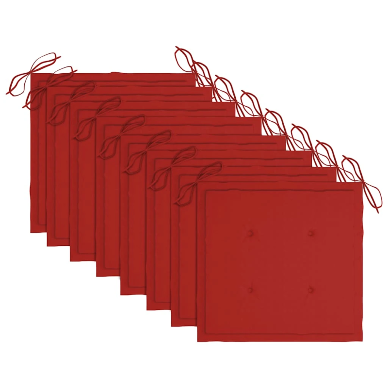 vidaXL dārza krēsli ar matračiem, 8 gab., masīvs tīkkoks