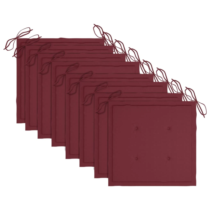 vidaXL dārza krēsli ar matračiem, 8 gab., masīvs tīkkoks