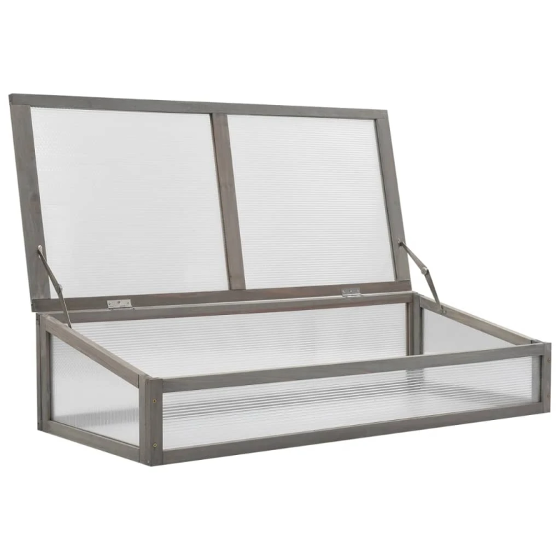 vidaXL augstā puķu kaste ar siltumnīcu, 110x54x120 cm, egles koks