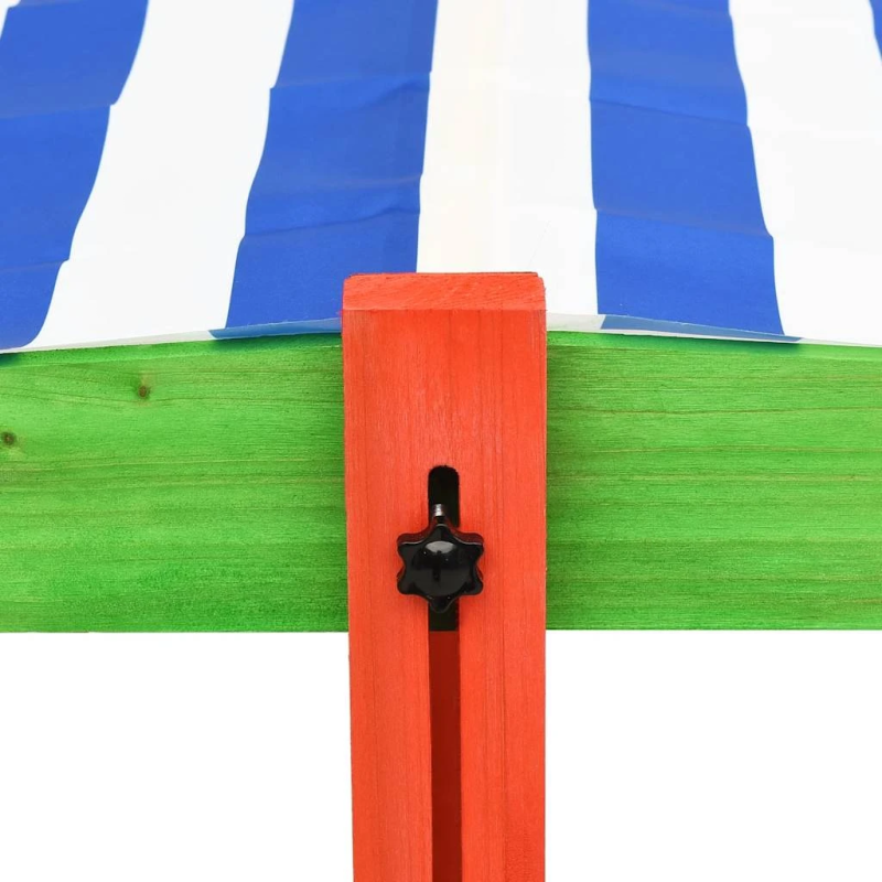 vidaXL smilšu kaste ar regulējamu jumtu, krāsaina, egles koks, UV50