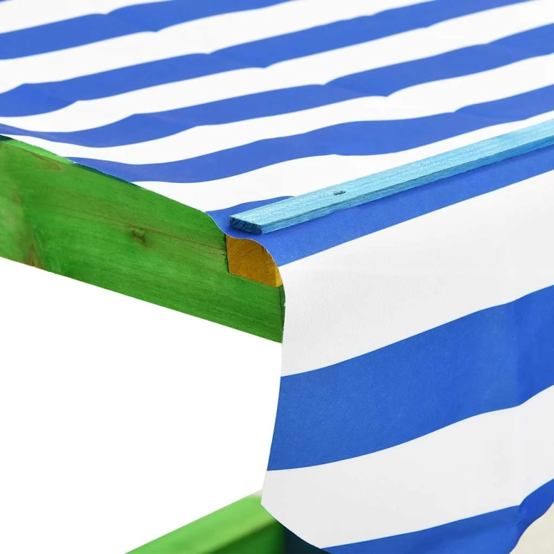 vidaXL smilšu kaste ar regulējamu jumtu, krāsaina, egles koks, UV50