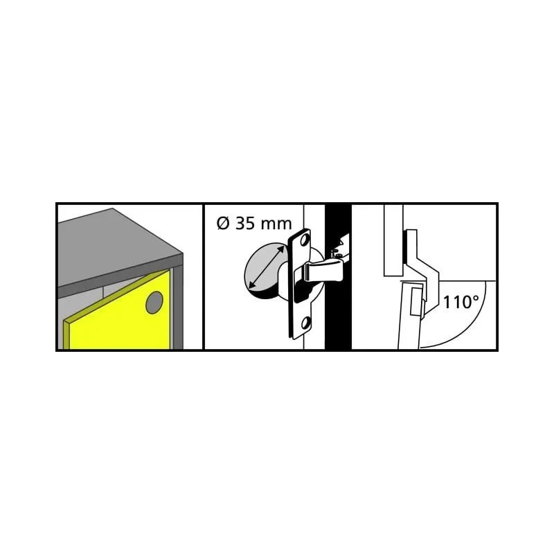 Lankstas baldams Blum, 3.5 cm, 110 °, nikelio sp., 2 vnt.