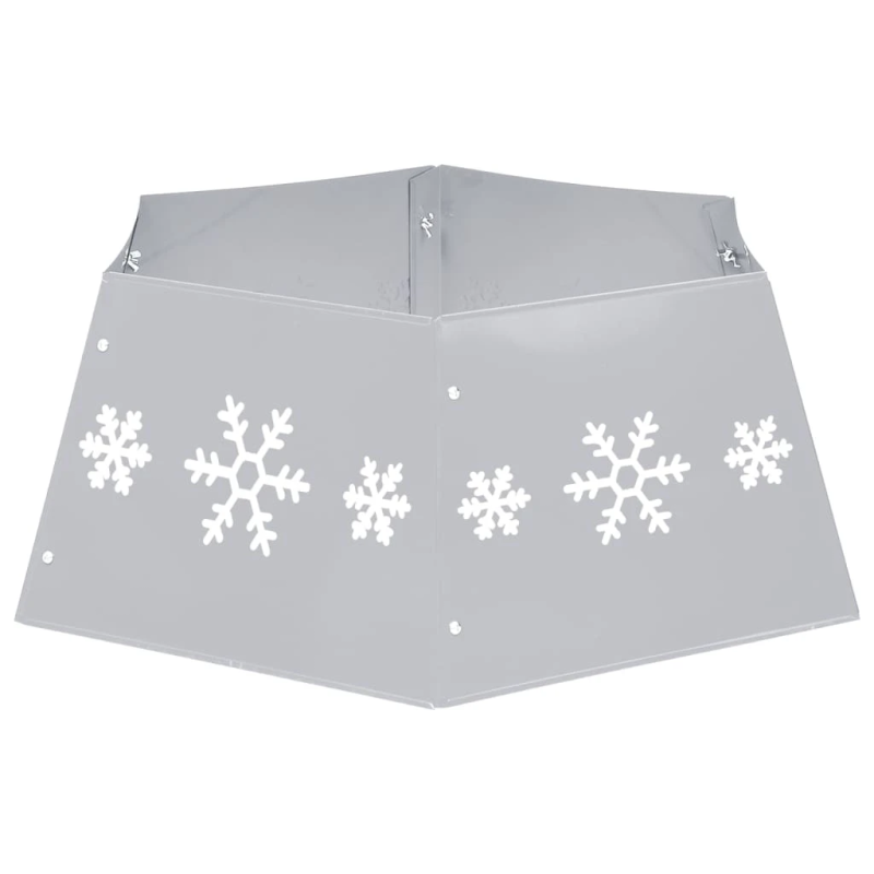 vidaXL Ziemassvētku egles pamatnes pārsegs, sudraba, balts, DIA68x25 cm