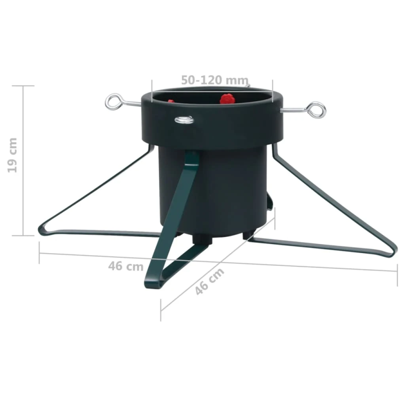 vidaXL Ziemassvētku egles statīvs, melns, 46x46x19 cm