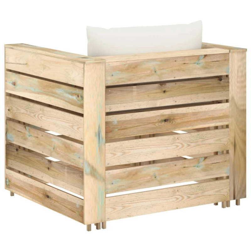 vidaXL 2-daļīgs dārza atpūtas mēbeļu komplekts ar matračiem, koks