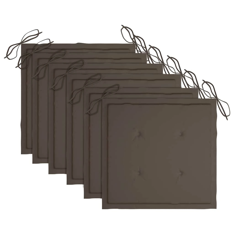 vidaXL saliekami dārza krēsli ar matračiem, 6 gab., akācijas masīvkoks