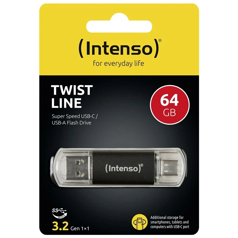 Raktas usb intenso twist line 64 gb