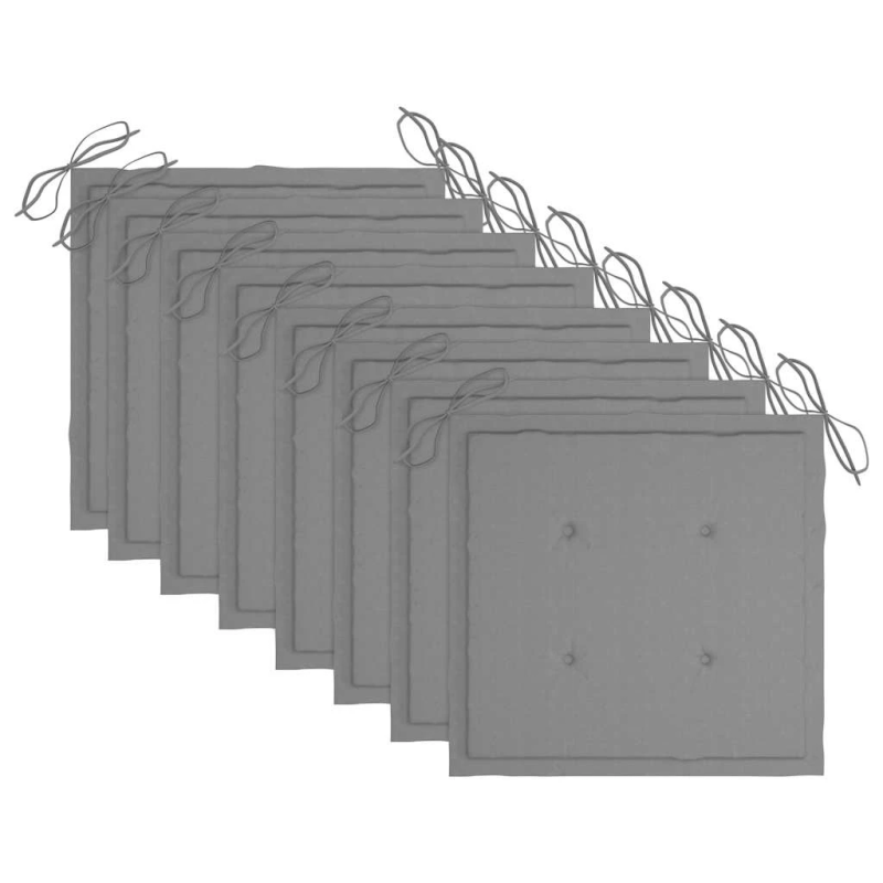 vidaXL saliekami dārza krēsli ar matračiem, 8 gab., akācijas masīvkoks