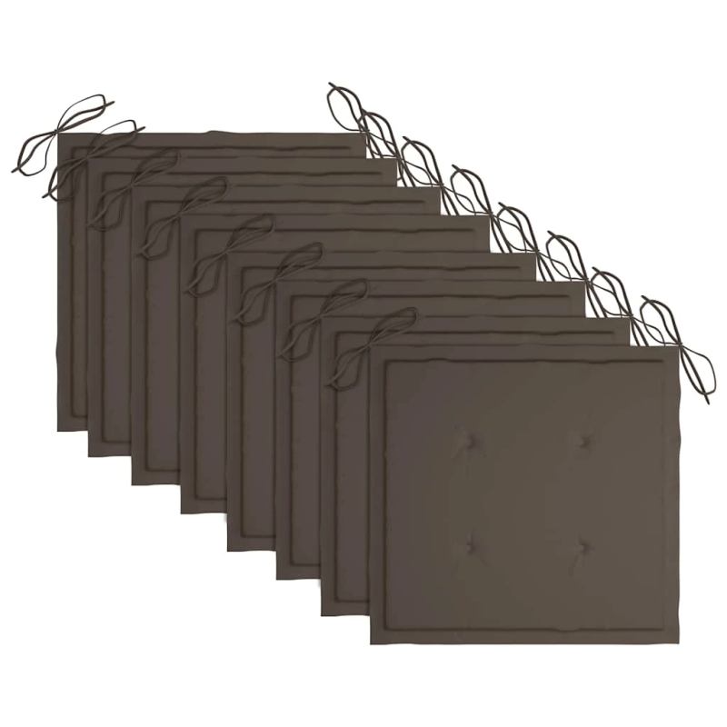 vidaXL saliekami dārza krēsli ar matračiem, 8 gab., akācijas masīvkoks