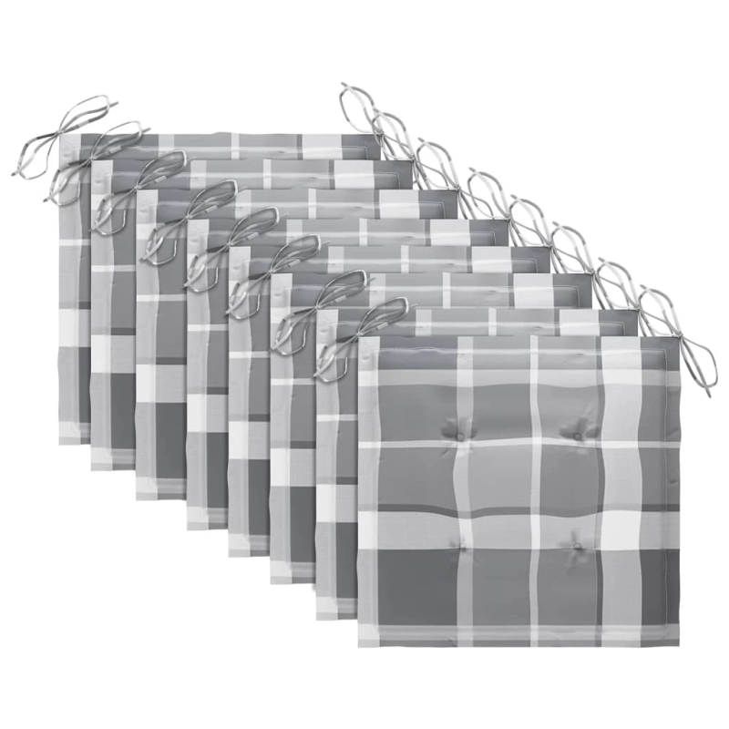 vidaXL saliekami dārza krēsli ar matračiem, 8 gab., akācijas masīvkoks