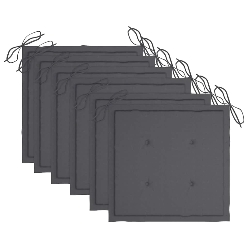 vidaXL saliekami dārza krēsli ar matračiem, 6 gab., akācijas masīvkoks