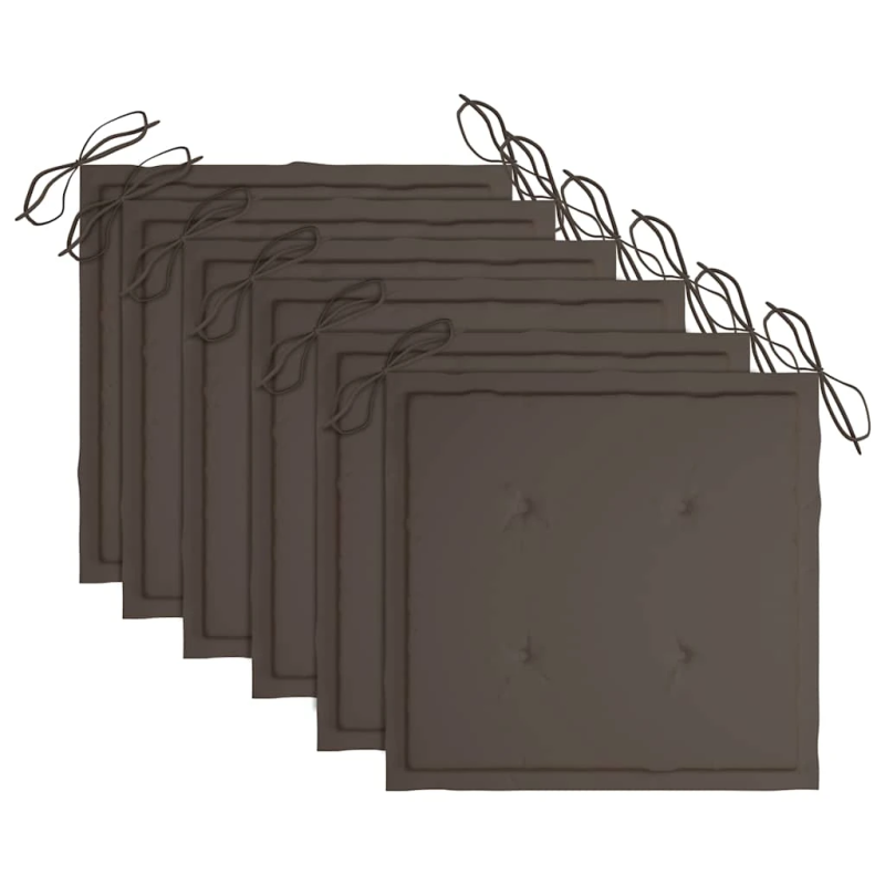 vidaXL saliekami dārza krēsli ar matračiem, 6 gab., akācijas masīvkoks