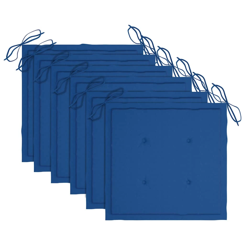 vidaXL saliekami dārza krēsli ar matračiem, 6 gab., akācijas masīvkoks