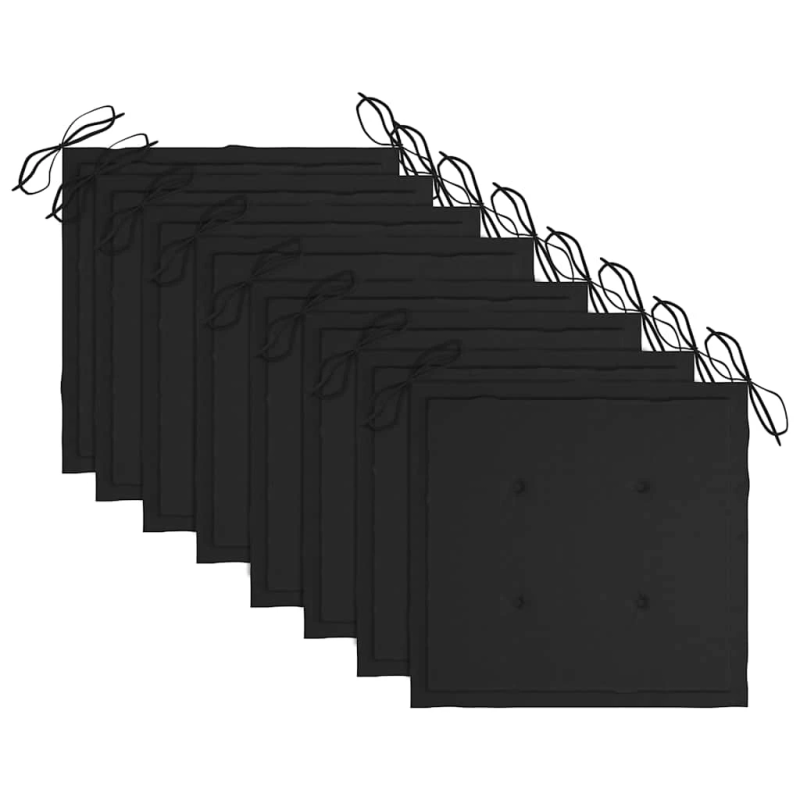 vidaXL saliekami dārza krēsli ar matračiem, 8 gab., akācijas masīvkoks