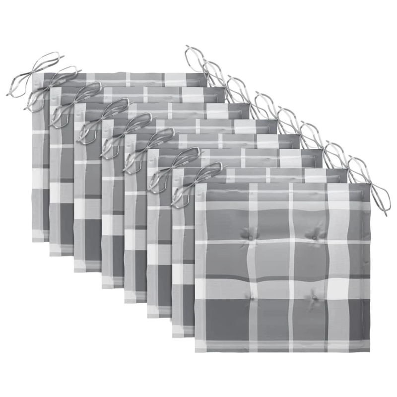 vidaXL saliekami dārza krēsli ar spilveniem, 8 gb., akācijas masīvkoks