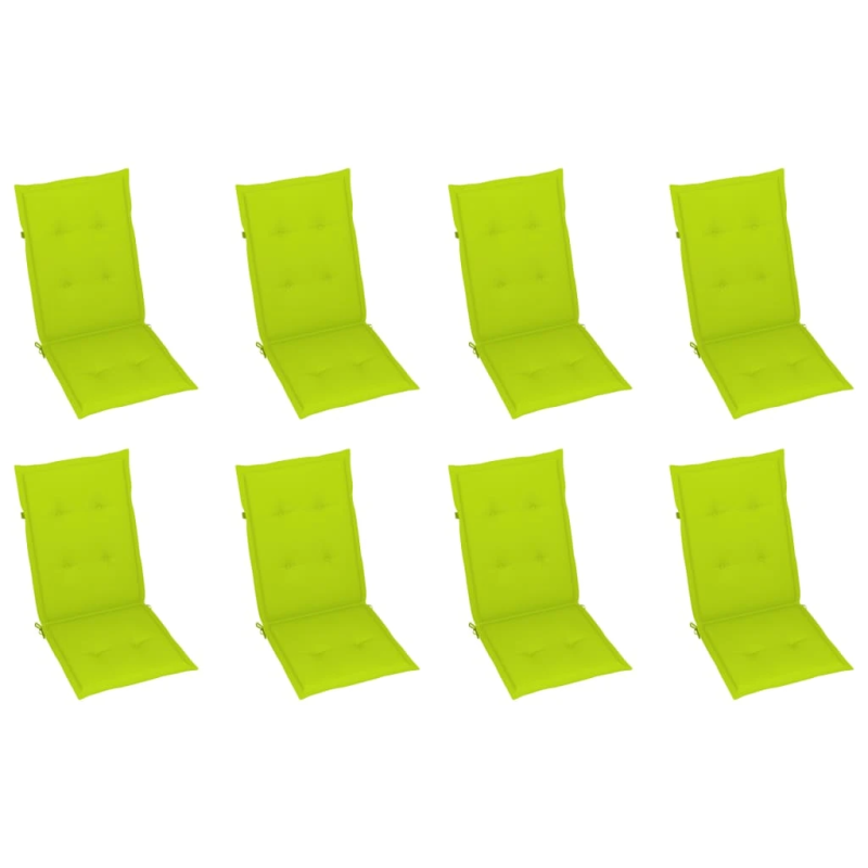 vidaXL saliekami dārza krēsli ar matračiem, 8 gab., akācijas masīvkoks