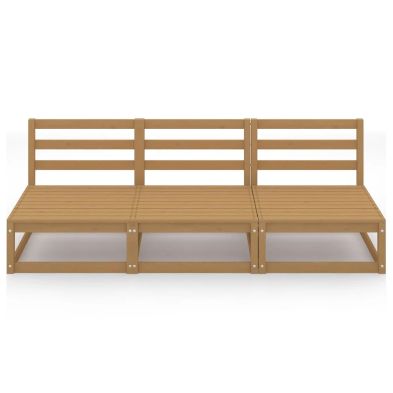 vidaXL trīsvietīgs dārza dīvāns, medus brūns priedes koks