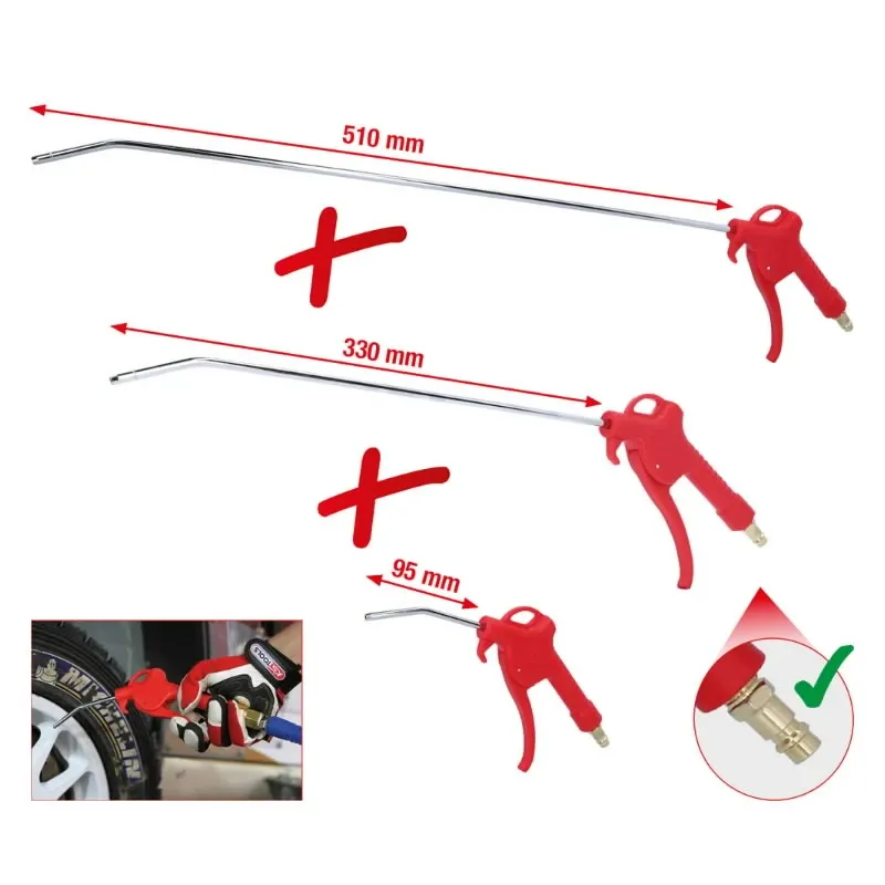 Izpūšanas pistoļu komplekts 95-500mm 3-gab., KS Tools