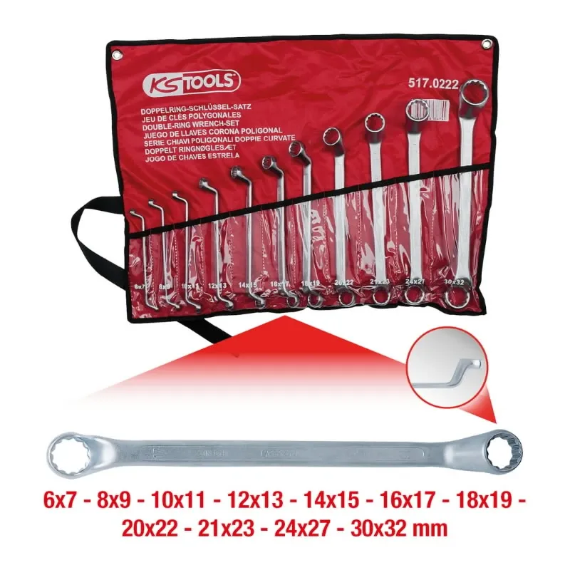 CLASSIC double ring spanner set 11pcs, 6-32mm, KS Tools