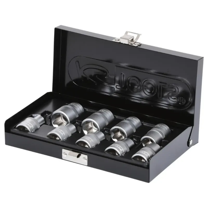 Galvučių komplektas 1-2'' Torx E10-E24 9vnt., KS Tools