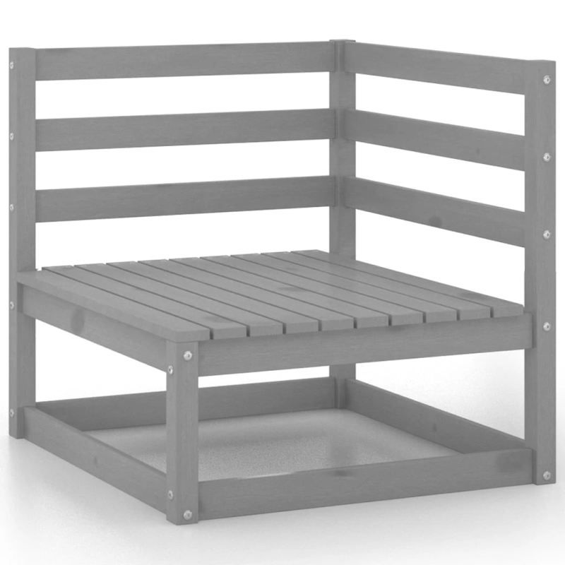 vidaXL 5-daļīgs dārza atpūtas mēbeļu komplekts, pelēks priedes koks