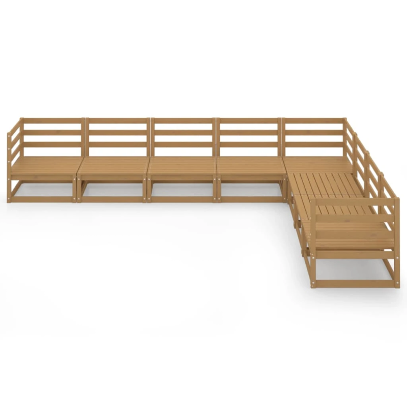 vidaXL 8-daļīgs dārza atpūtas mēbeļu komplekts, brūns priedes koks