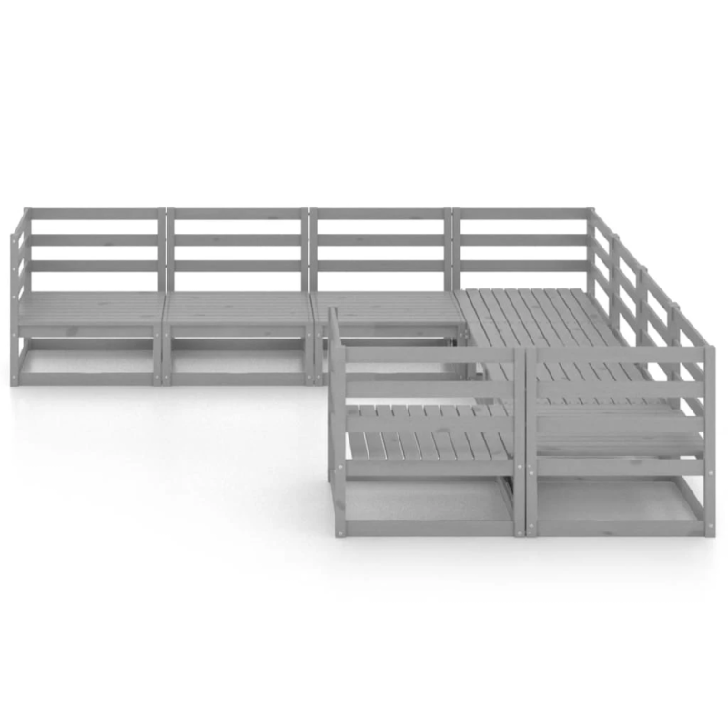 vidaXL 8-daļīgs dārza atpūtas mēbeļu komplekts, priedes masīvkoks