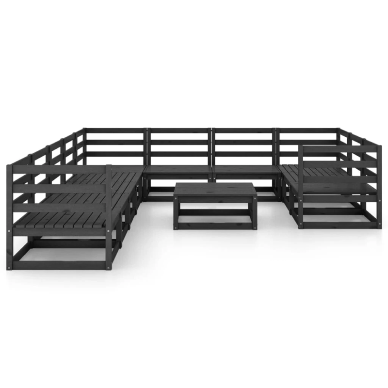 vidaXL 11-daļīgs dārza atpūtas mēbeļu komplekts, priedes masīvkoks