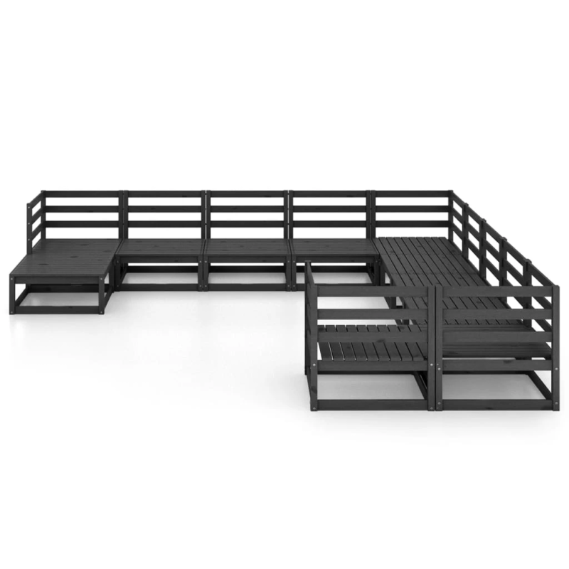 vidaXL 11-daļīgs dārza atpūtas mēbeļu komplekts, priedes masīvkoks