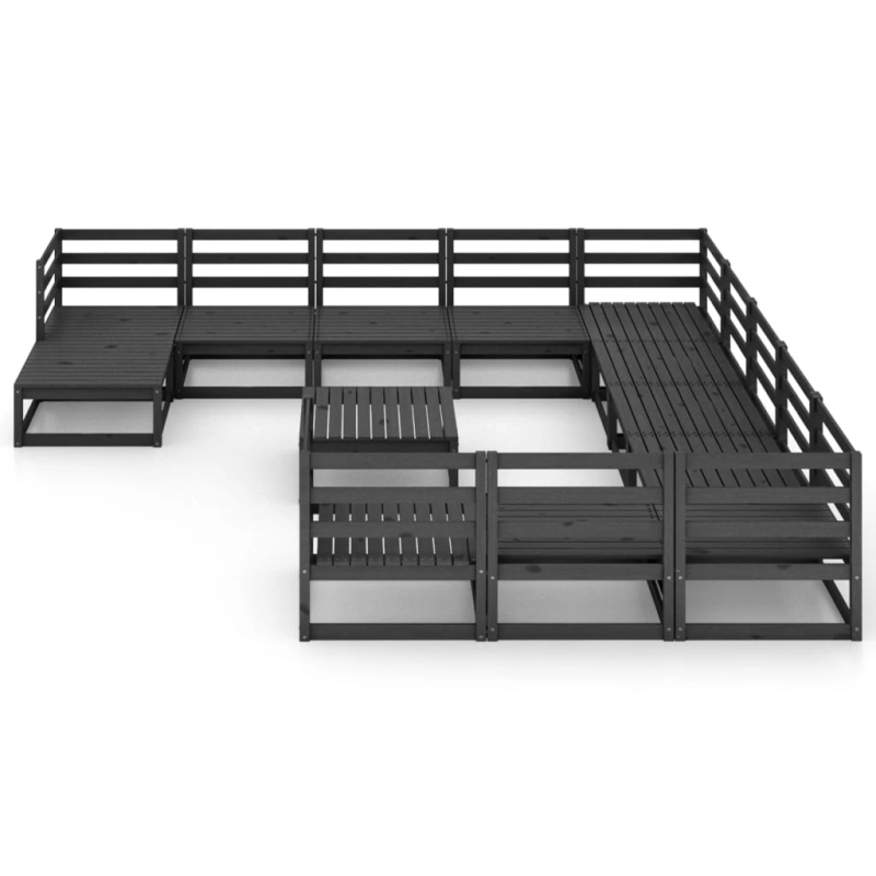 vidaXL 13-daļīgs dārza atpūtas mēbeļu komplekts, priedes masīvkoks