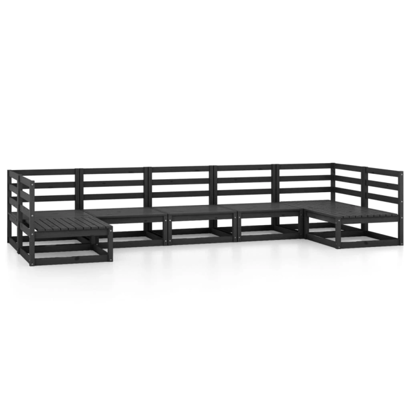 vidaXL 7-daļīgs dārza atpūtas mēbeļu komplekts, priedes masīvkoks