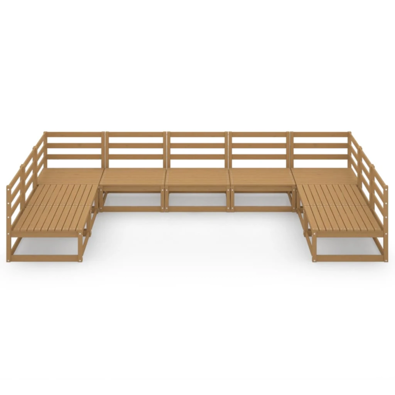 vidaXL 9-daļīgs dārza atpūtas mēbeļu komplekts, priedes koks