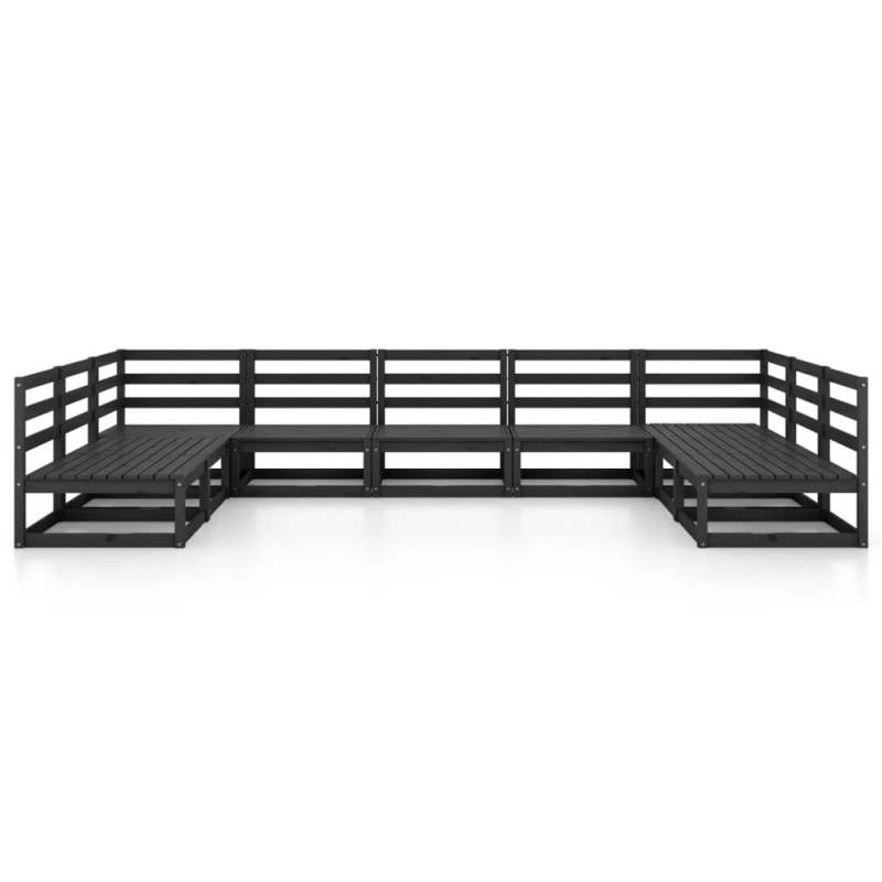 vidaXL 9-daļīgs dārza atpūtas mēbeļu komplekts, priedes masīvkoks