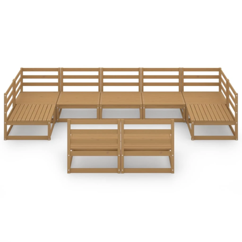 vidaXL 9-daļīgs dārza atpūtas mēbeļu komplekts, priedes koks