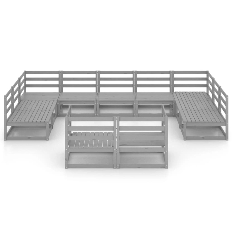 vidaXL 11-daļīgs dārza atpūtas mēbeļu komplekts, priedes koks