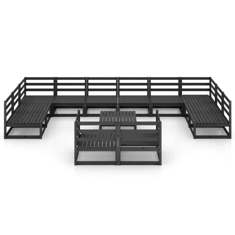 vidaXL 13-daļīgs dārza atpūtas mēbeļu komplekts, priedes masīvkoks