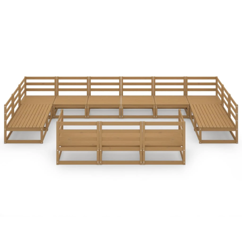 vidaXL 13-daļīgs dārza atpūtas mēbeļu komplekts, priedes masīvkoks