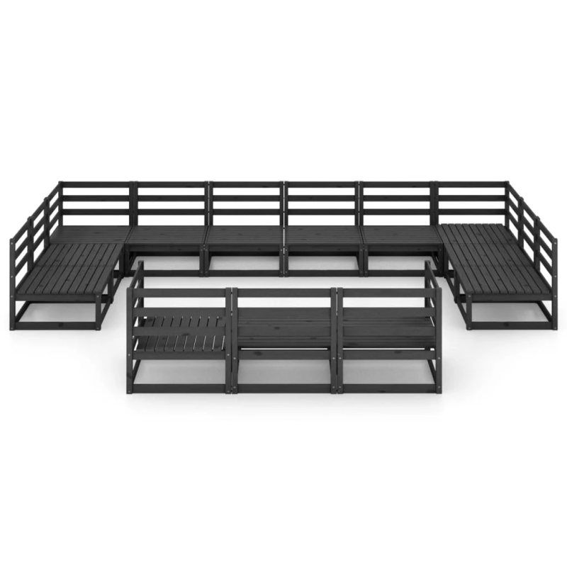 vidaXL 13-daļīgs dārza atpūtas mēbeļu komplekts, priedes masīvkoks