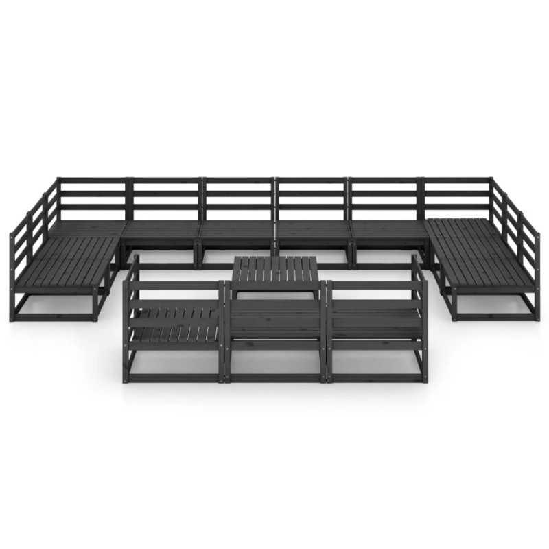 vidaXL 14-daļīgs dārza atpūtas mēbeļu komplekts, priedes masīvkoks