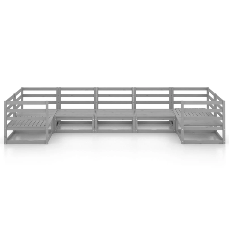 vidaXL 7-daļīgs dārza mēbeļu komplekts, priedes masīvkoks