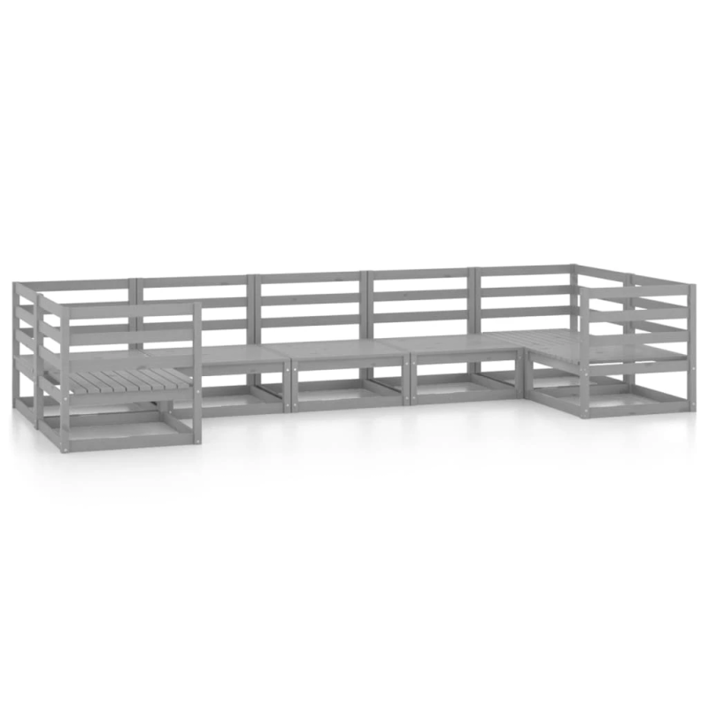 vidaXL 7-daļīgs dārza mēbeļu komplekts, priedes masīvkoks