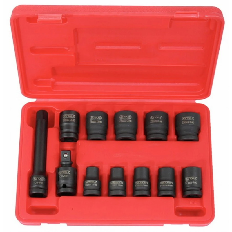 Triecienmuciņu komplekts 1-2´´, 10-24 mm, 12 gab., KS Tools