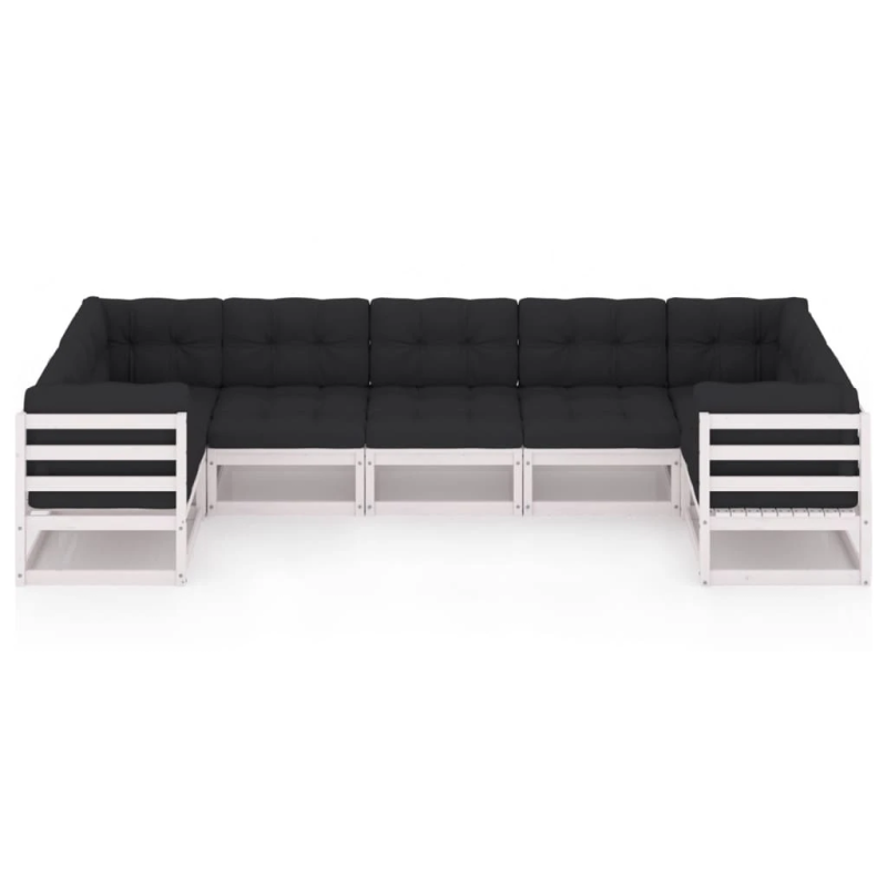 vidaXL 7-daļīgs dārza atpūtas mēbeļu komplekts ar matračiem, priede