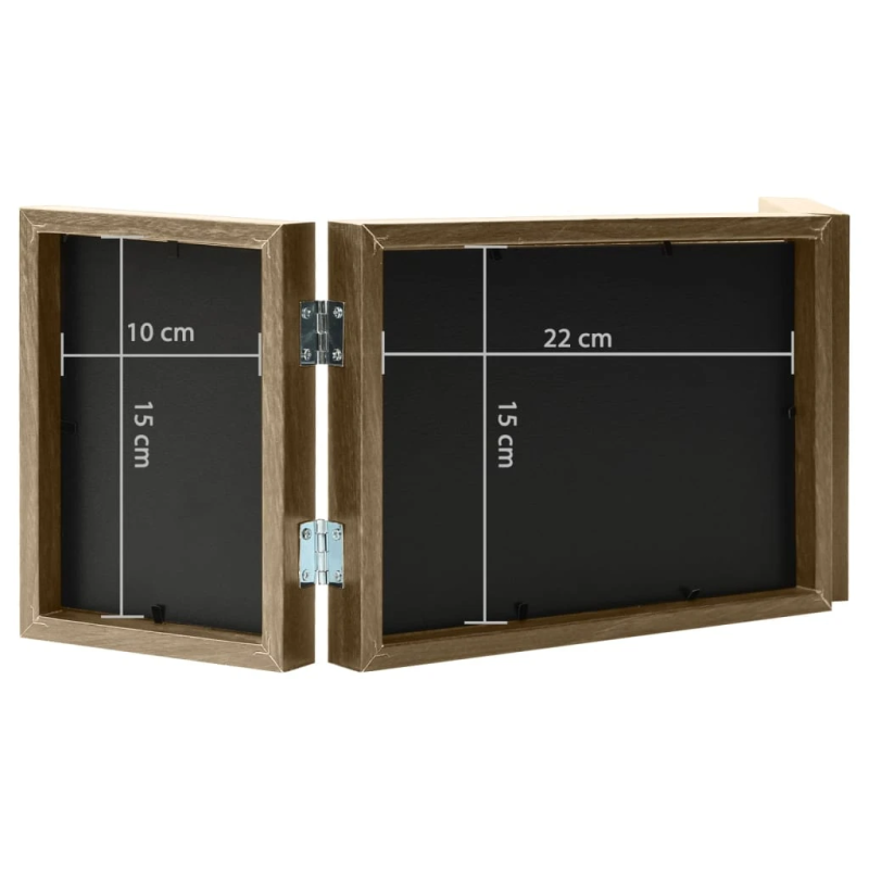 vidaXL 3-daļīgs foto rāmis, kolāža, gaiši brūns, 22x15 cm+2x,10x15 cm,